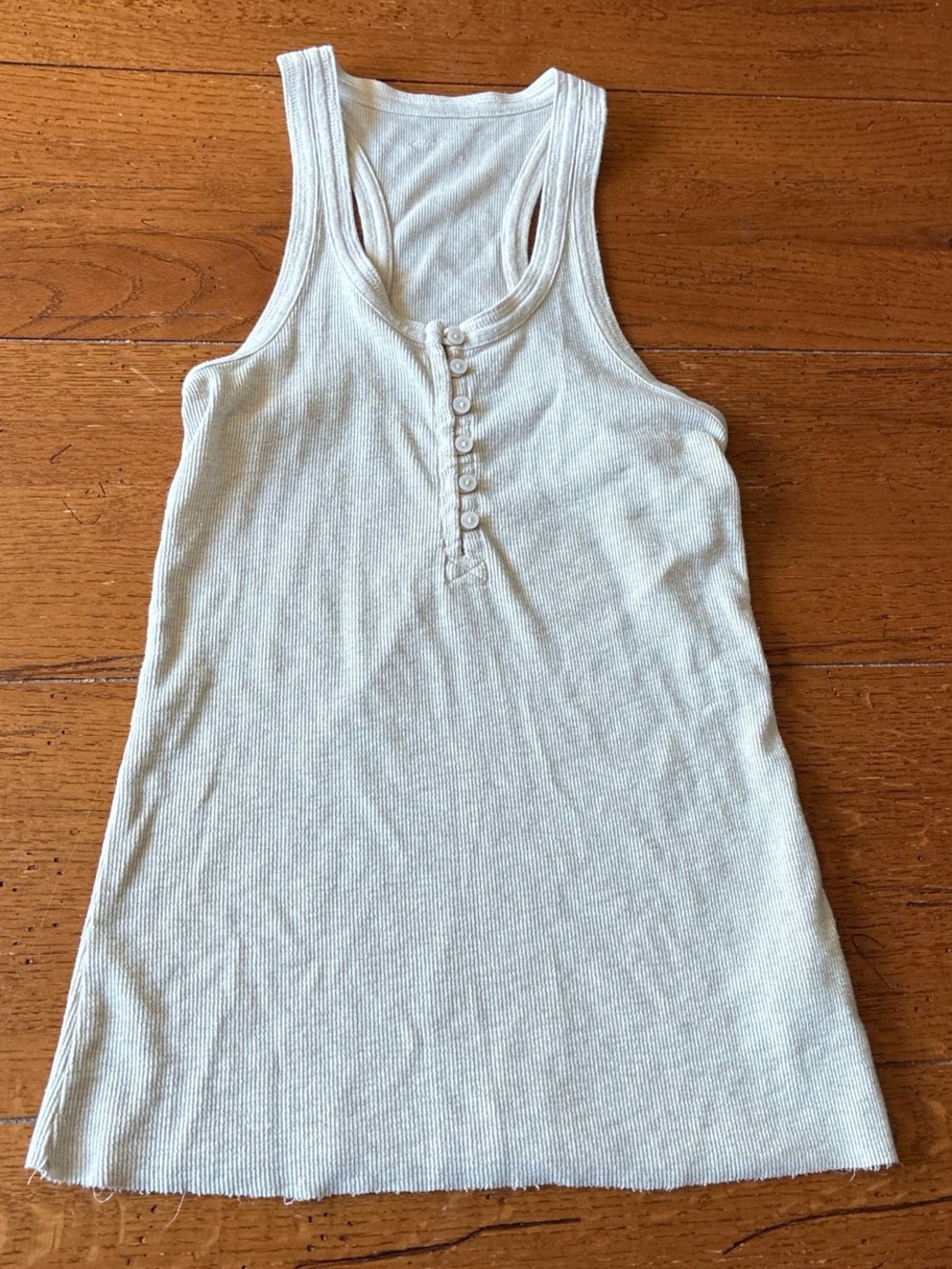 Aerie Ribbed Henley Tank Top - Cream
